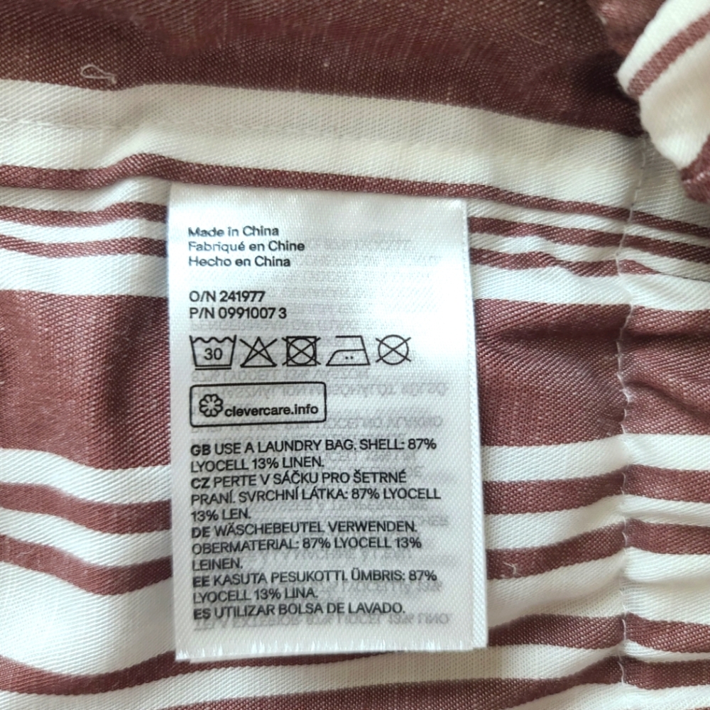 H&M x LemLem Striped Crop Linen Beachy Coastal Crop Top - Picture 7 of 9
